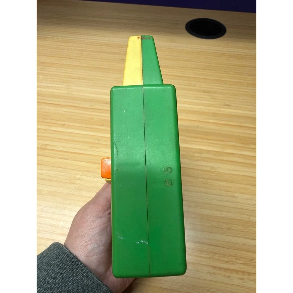 Vintage Fisher Price Music Box Record Player Toyland #795 Works Green Yellow
